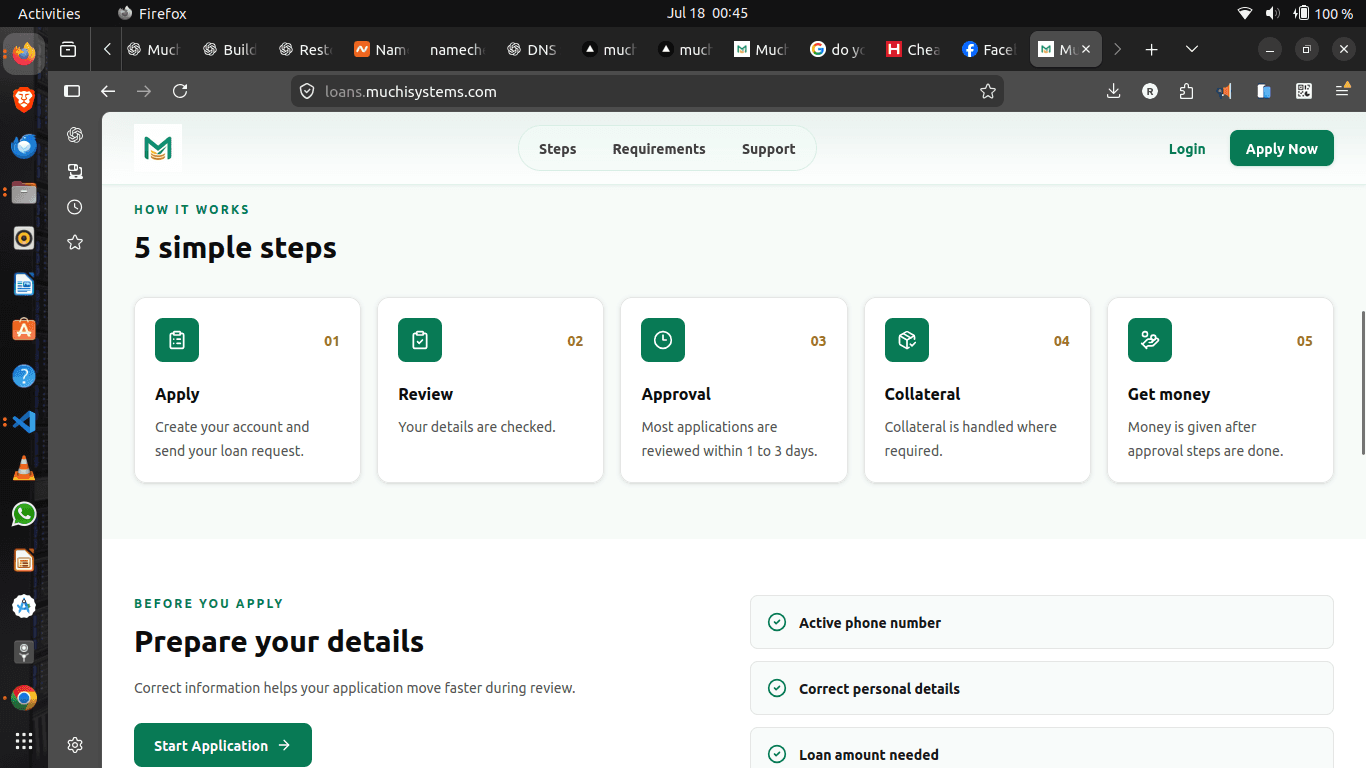 Muchi Loans application steps